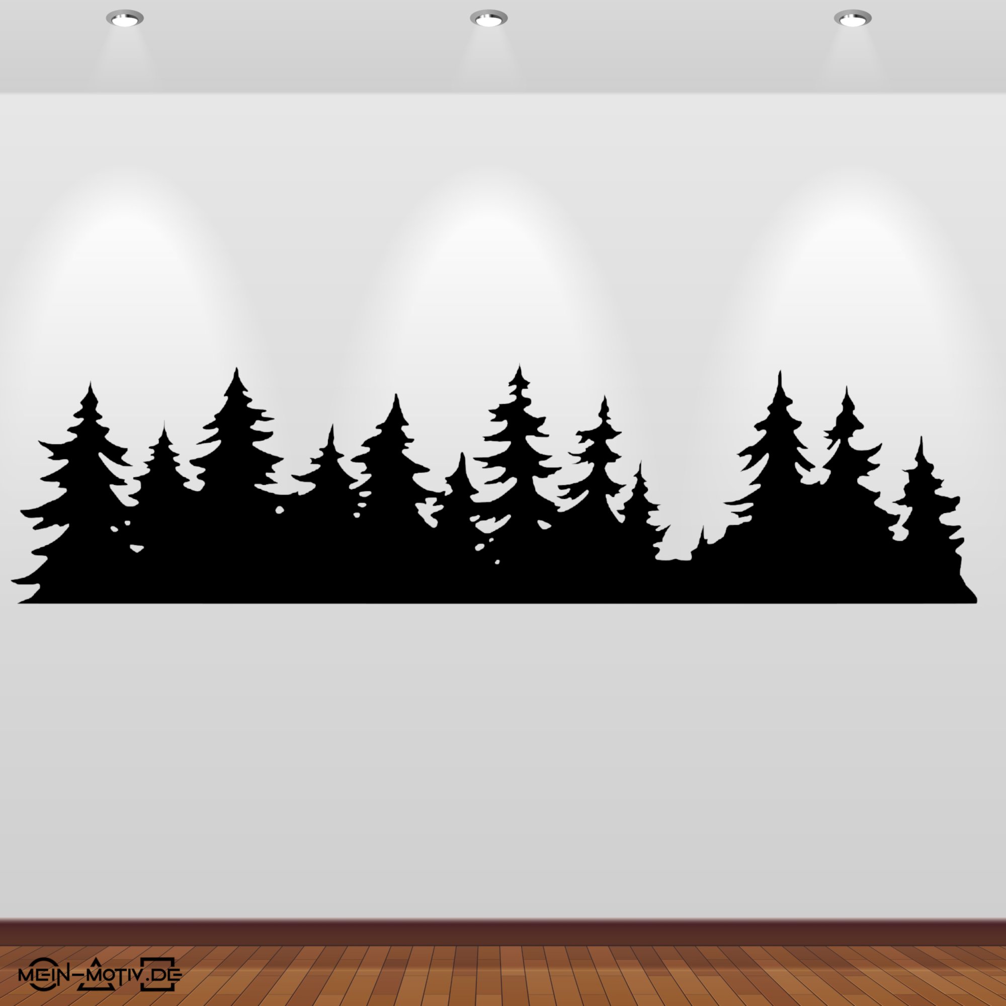 46361 Wald Silhouette Wandsticker